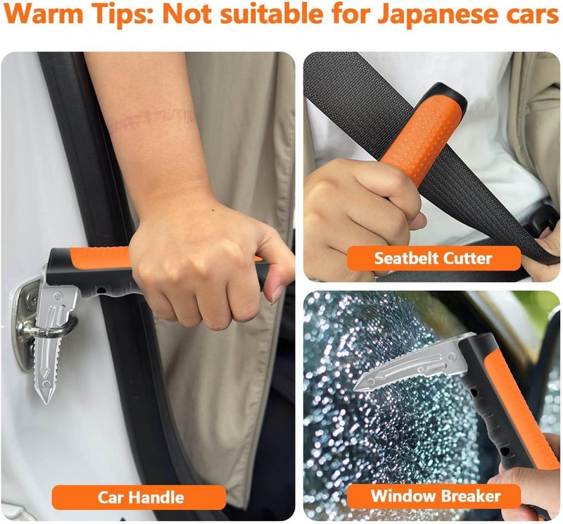 Kaiedos Car Door Handle for Elderly, 3-in-1 Car Handle Assist for Seniors, Portable Auto Cane Vehicle Support Handle, 500 lbs Capacity, Non-Slip Door Assist Bar (Orange, 2-Pack) - Image 2